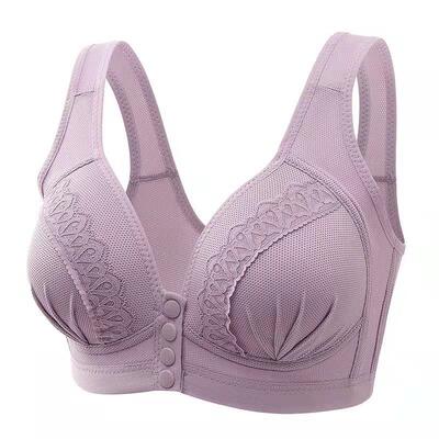 1 3 6PCS Women Push Up Front Closure Bras Jacquard Bra