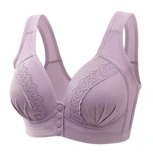 1 3 6PCS Women Push Up Front Closure Bras Jacquard Bra