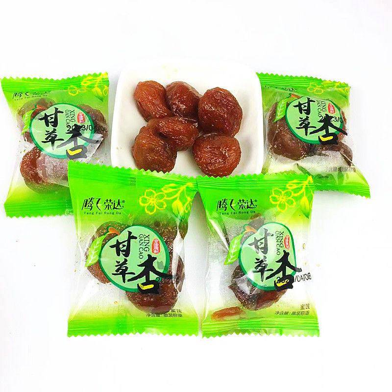 老梅干腾飞荣达甘草杏500g小包装零食散称老蜜杏甘草梅肉吊干