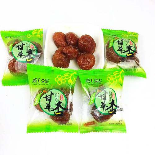 老梅干腾飞荣达甘草杏500g小包装零食散称老蜜杏甘草梅肉吊干