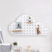 木质云朵洞洞板EIU壁装 挂实儿童幼儿园饰物架洞洞板木壁挂置收纳