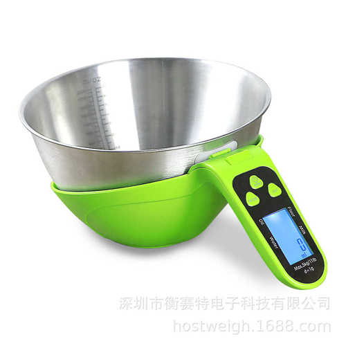 带刻度量碗电子秤厨房家用食品级小型克称毫升烘焙量器称重厨房秤