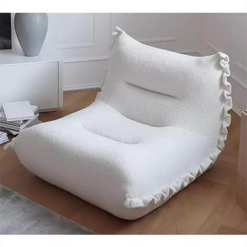 北欧简约现代毛毛虫懒人沙发奶油风羊羔毛阳台客厅饺子单人休闲椅