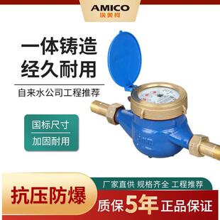 埃美柯061Q高灵敏水表铁壳防滴出租房家用机械自来水液封冷水表