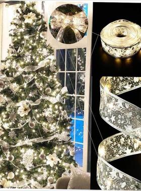 Christmas ribbon LED lights string Christmas tree pendant