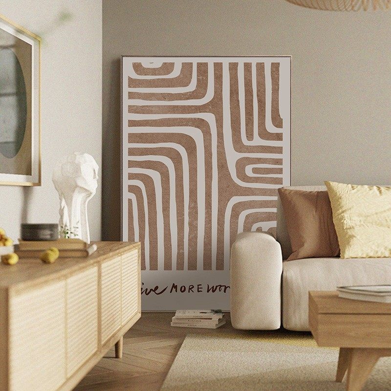 侘寂风棋盘格客厅背景墙落地画复古艺术沙发极简壁画玄关过道挂画,家居饰品,现代装饰画,淘宝优惠券,粉丝福利购,淘宝优惠卷