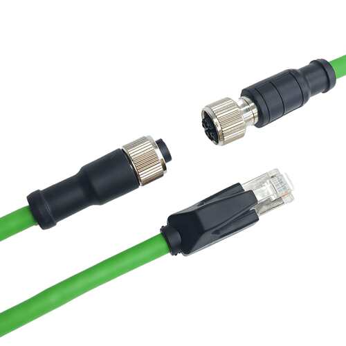 八芯A/X型母座屏蔽M12转rj45快速接线端子防水连接器电线连接器
