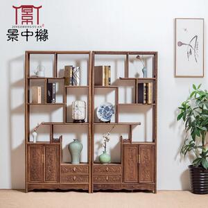 红木家俱鸡翅木博古架中式多宝阁古玩架客厅玄关摆件架实木隔断柜