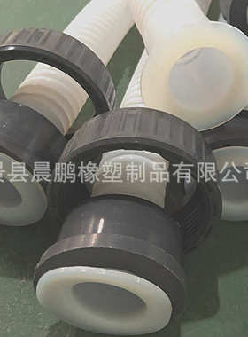 PCB用铁氟龙波纹管 由壬法兰连接PTFE蚀刻机耐腐蚀四氟软管