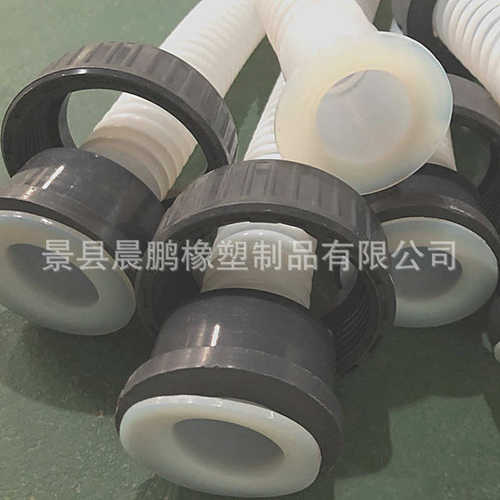 PCB用铁氟龙波纹管 由壬法兰连接PTFE蚀刻机耐腐蚀四氟软管