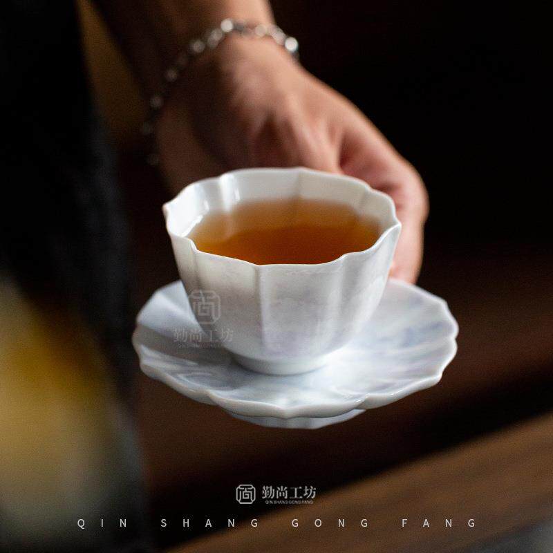 花开荼蘼缤纷花瓣杯碟组合小清新渐变色陶瓷主人杯品茗杯茶杯带杯图片