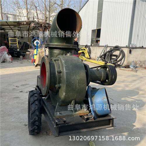 工程排涝抽水泵图片拖车式12寸四缸发动机抽水泵6寸柴油机水泵