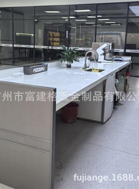 304不锈钢办公桌电脑桌实验室工作台车间操作台工程款桌子带抽屉