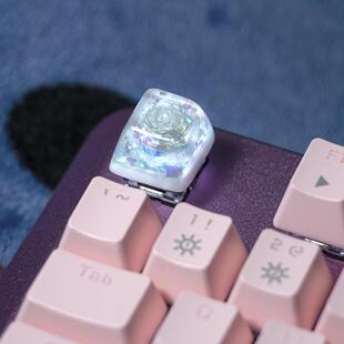 【雪後初晴偶遇蔷薇少女】个性键帽单个机械键盘手工透光OEM高度