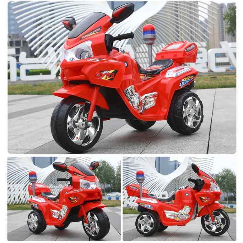 正品儿电动摩托电车三轮车大警车男女童车瓶童车小孩可坐号双人玩