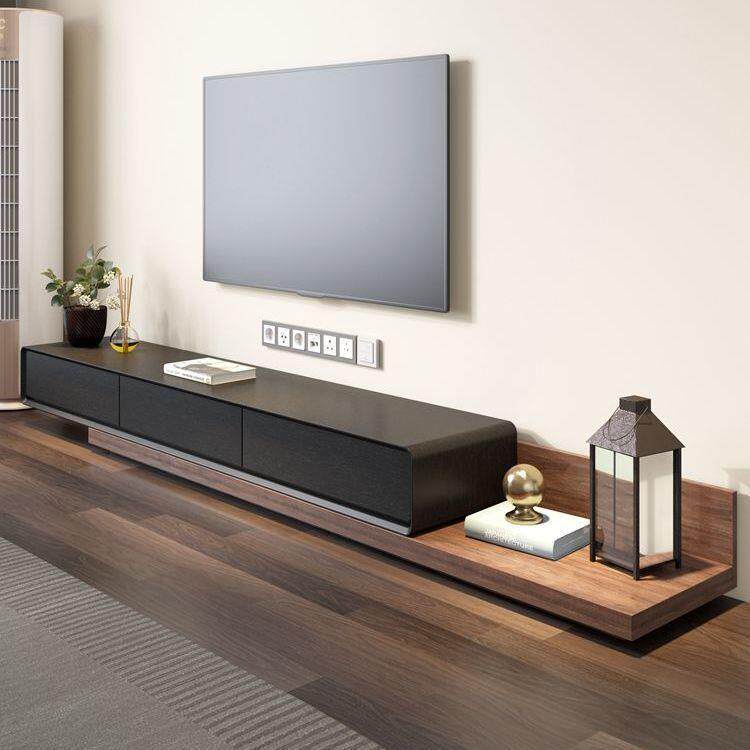 电视柜现代简约小户型客厅电视柜 可伸缩拉伸茶几组合胡桃色地柜