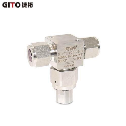 GITO捷拓T型排污不锈钢过滤器316L精密过滤阀OD1/2T型过滤器
