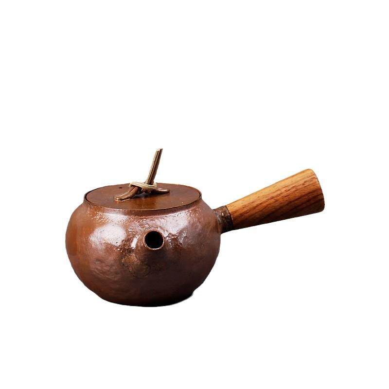 侧把小巧铜壶复古功夫茶具泡茶壶茶壶纯手工紫铜壶一张打茶具茶器