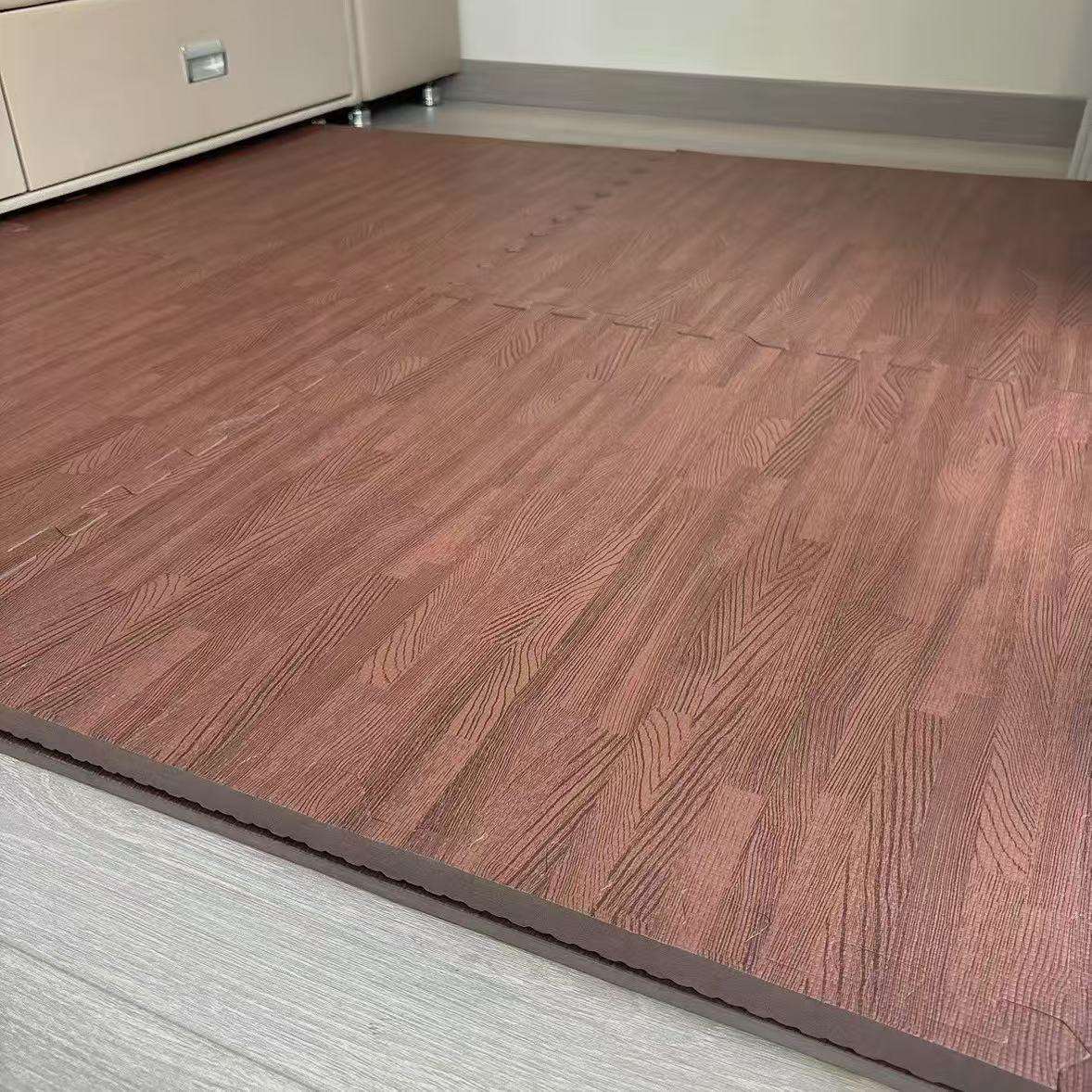 明德仿木纹地垫客厅卧室泡沫拼接地板垫子家用隔音宝宝爬爬垫加厚