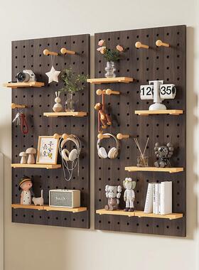 di墙yAAZ-BG06实木洞洞板现做玄关置物挂板客户厅入门收纳隔板壁