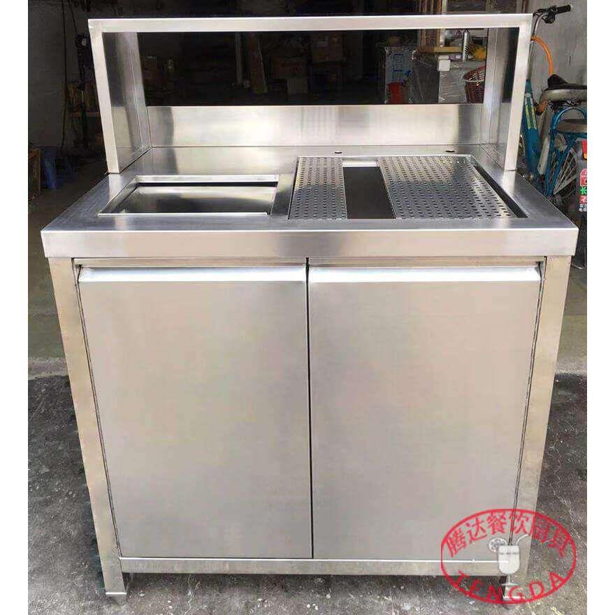 不锈钢保温冰桶工作台饮品店操作台保温储冰槽储冰冰车可定制包邮图片