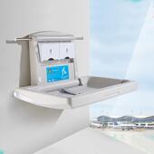 母婴室多功能护理台第三卫生间换尿布台壁挂安全座椅可折叠纸巾盒