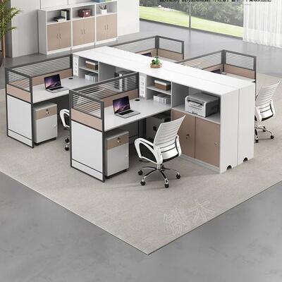 办公桌简DJC约现代屏风隔挡板卡座新职工四双人位财务员办公断桌