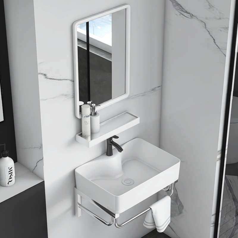 简易小尺寸陶瓷一体洗手盆洗脸盆柜组合小户型迷你台盆面盆卫生间,家装主材,盆、台一体成型式台盆,淘宝优惠券,粉丝福利购,淘宝优惠卷