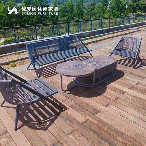 馨宁居户外休闲沙发组合别墅露台铝合金家具庭院阳光房藤编沙发