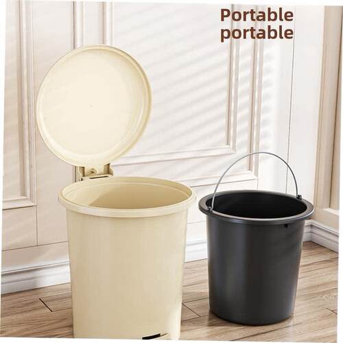 Rubbish Can Kitchen Toilet Trash with Press Lid Garbage Bin