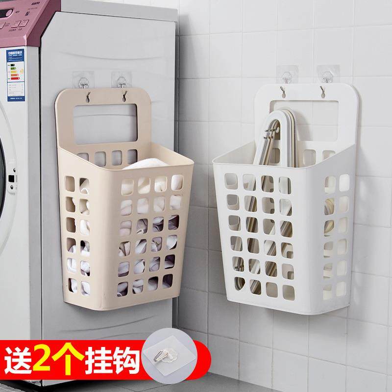 脏衣服收纳冲凉房挂墙卫生间置物架壁挂浴室挂篮洗澡放衣服的架子