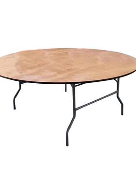 白PVCYM-BT100圆折桌配叠架会桌宴酒店桌可折叠三色胺板圆桌工厂