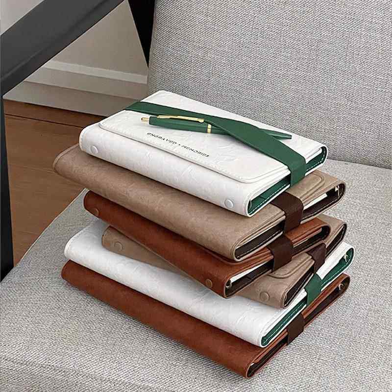 A6活页笔记本子高颜值软皮商务本本记本事日记A5手帐本560手账本