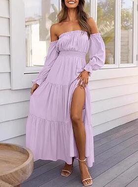 Women's 2026 Boho Elegant Off Shoulder Short Sleeve Smocked