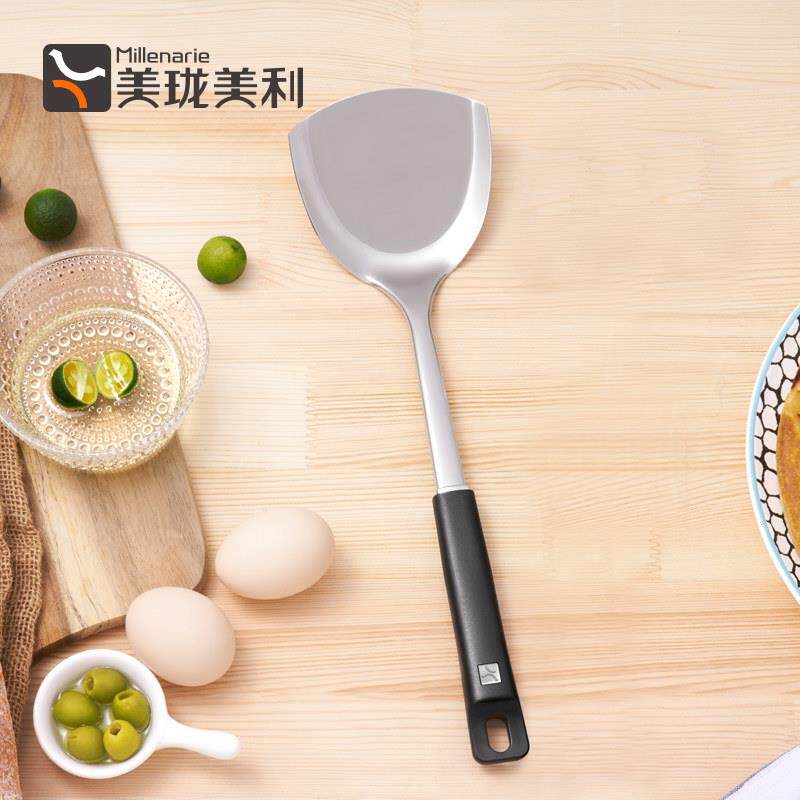 美珑美利 Basic+系列锅铲304不锈钢中式炒菜锅铲家用厨房厨具铲子