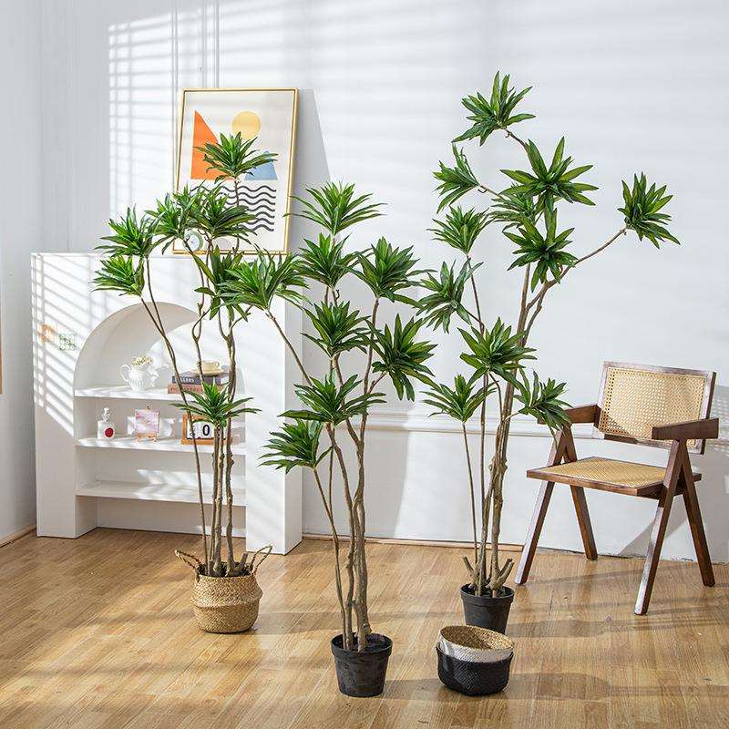 仿真百合竹盆栽龙血树植物室内摆件绿植千年木家居客厅仿真树