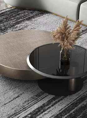 极简奢新圆轻形茶几不36941锈钢款现代客家用意式简约高端厅艺术