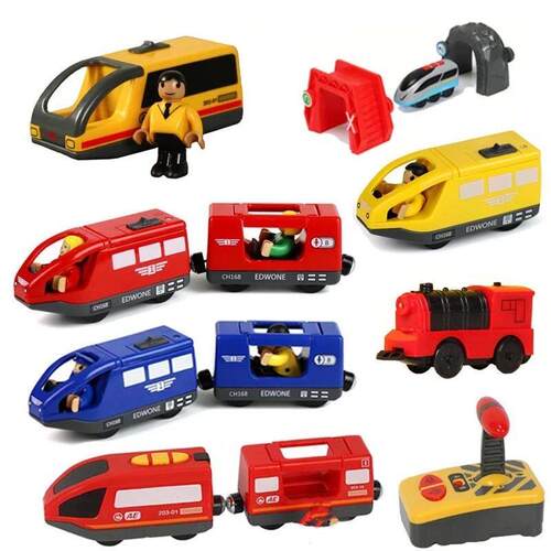 Kids RC Electric Train Set Locomotive Magnetic Train Diecast