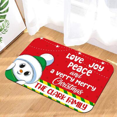 Merry Christmas Mat Flannel Outdoor Carpet Decoration Xmas