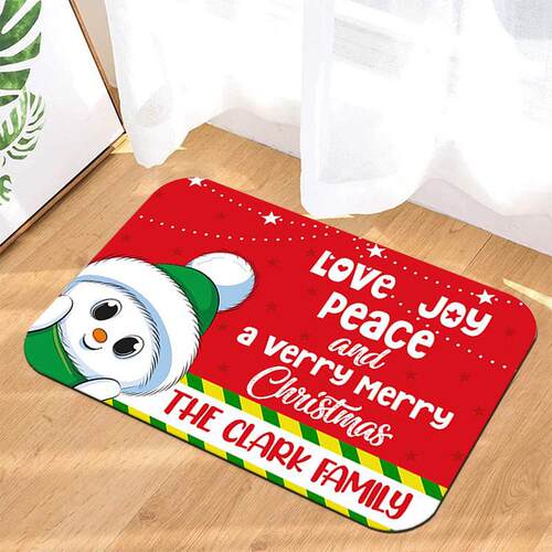Merry Christmas Mat Flannel Outdoor Carpet Decoration Xmas