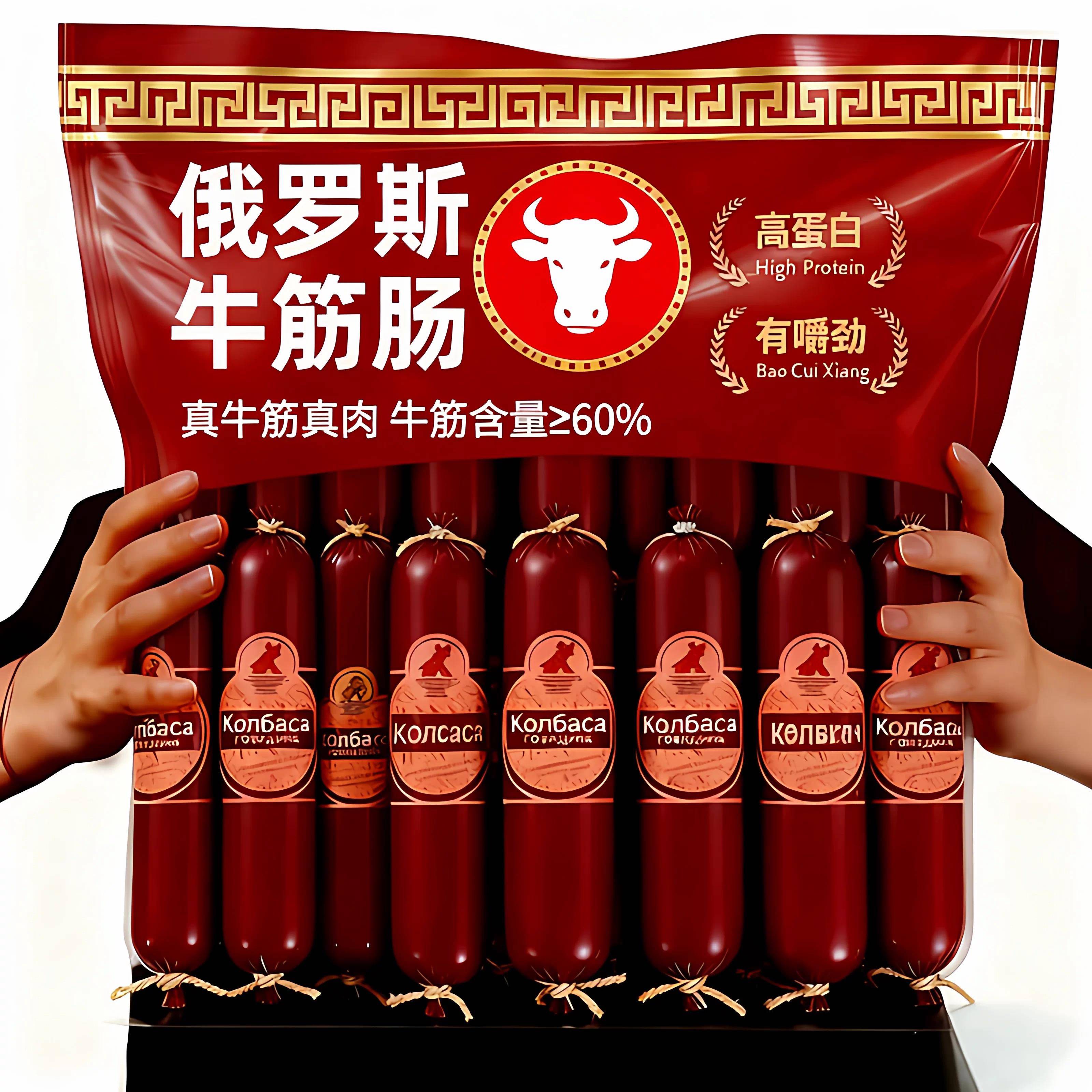 正宗俄罗斯牛筋肠俄式风味火腿卢布肠网红香肠原装进口官方旗舰店