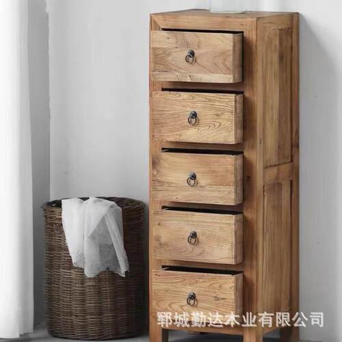 老榆木抽屉斗柜实木柜落地式多层储物柜客厅家用五斗柜客厅摆件柜