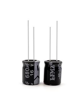 LFMZ直插电解电容16v680uf 8x12黑色长寿命铝电解电容