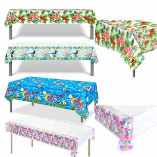 Summer Hawaiian Birthda Tablecloth Disposable Tropical Style