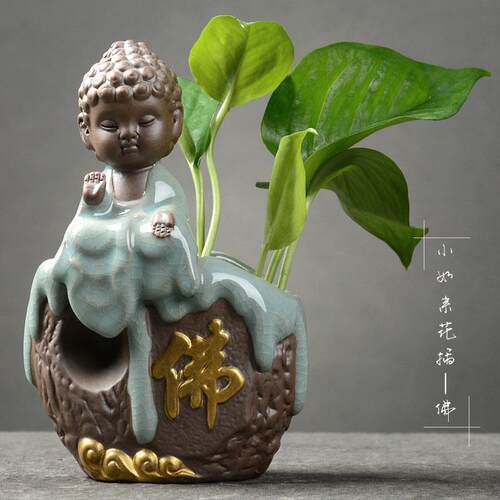 高档萝创意绿培花瓷瓶小清新水养植物插花盆陶水容器客厅装饰桌面