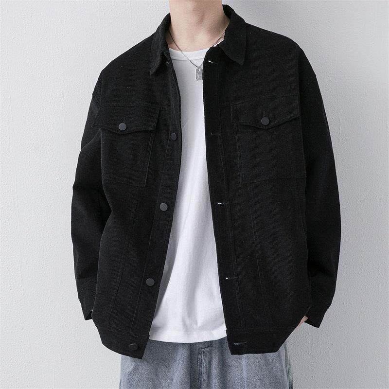 日系复古灯芯绒外套男春秋季宽松潮流牛仔棒球服休闲痞帅夹克男装