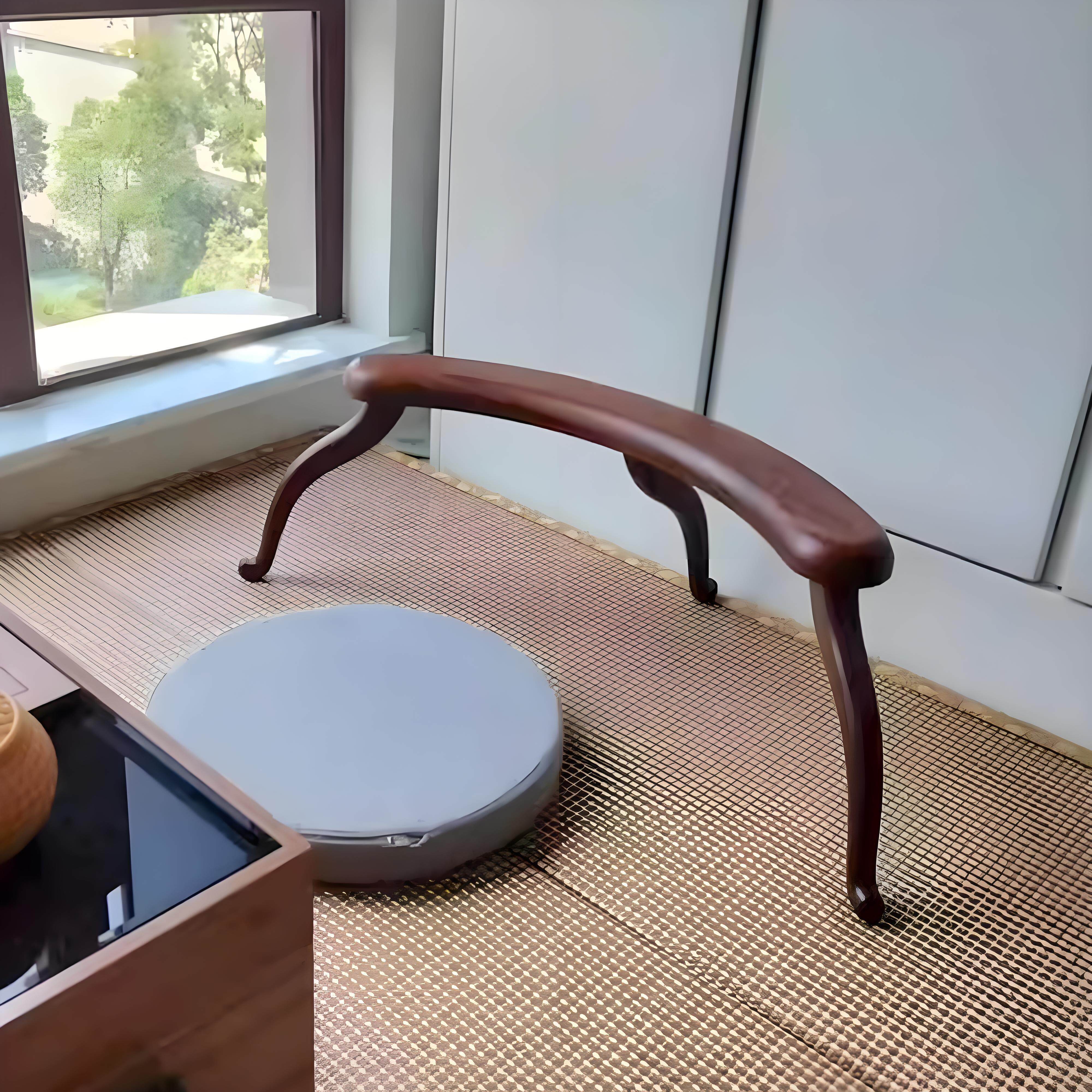 乌檀木榻榻米三足凭几宋式实木炕桌炕几中式凭几扶手古代床上靠几