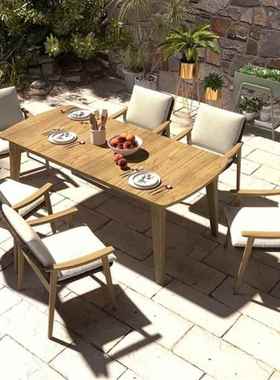 外柚木藤桌椅组户合露酒店室外餐厅藤椅沙发户外别墅编91034天餐