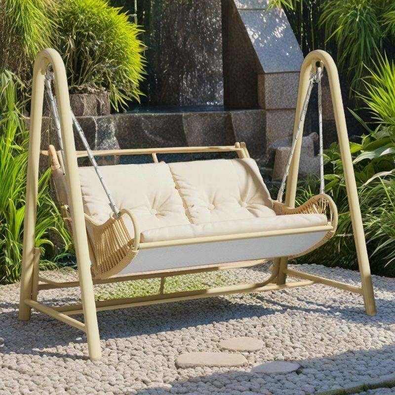 户外秋千吊椅阳台庭院花园秋千椅室外双人吊床摇篮椅吊椅网红秋千