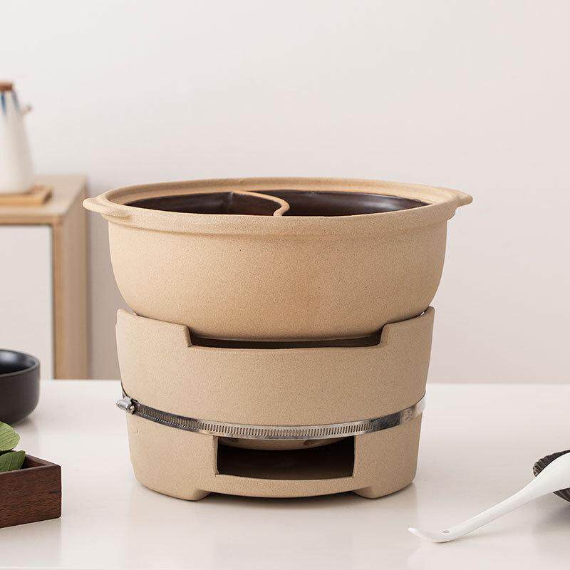 火锅土专用老式火陶瓷锅户外锅汤明火鸳鸯炉木炭家用陶煲砂锅商用